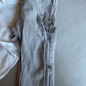 Dress white shirt 100 cotton Zara and linen grey pants size 3